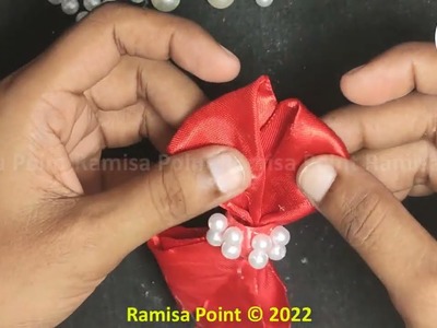 DIY Satin Ribbon Bow with stone | Ribbon decoration ideas | Ramisa Point