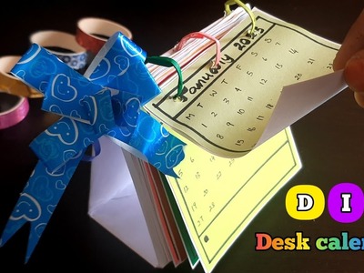 How to make a 2023 desk calendar |Diy paper calendar | mini calenderv| paper craft for school |fowmi