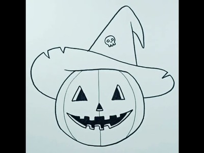 Easy Drawing Halloween Pumpkin #shorts