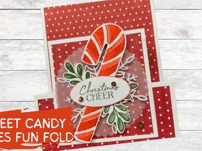 Sweet Candy Canes bundle from Stampin' Up!  Fun Fold Card.