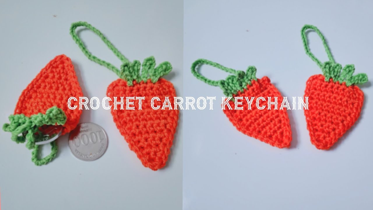 Crochet keychain and bag charm | carrot applique