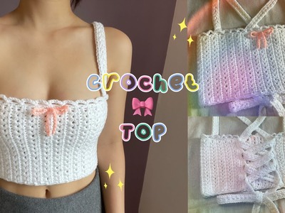 Crochet top | How to crochet star stitch⭐ | Coquette ????