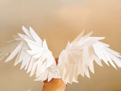 Amazing paper crafts.wings of angel.origami halloween decorations  #shorts