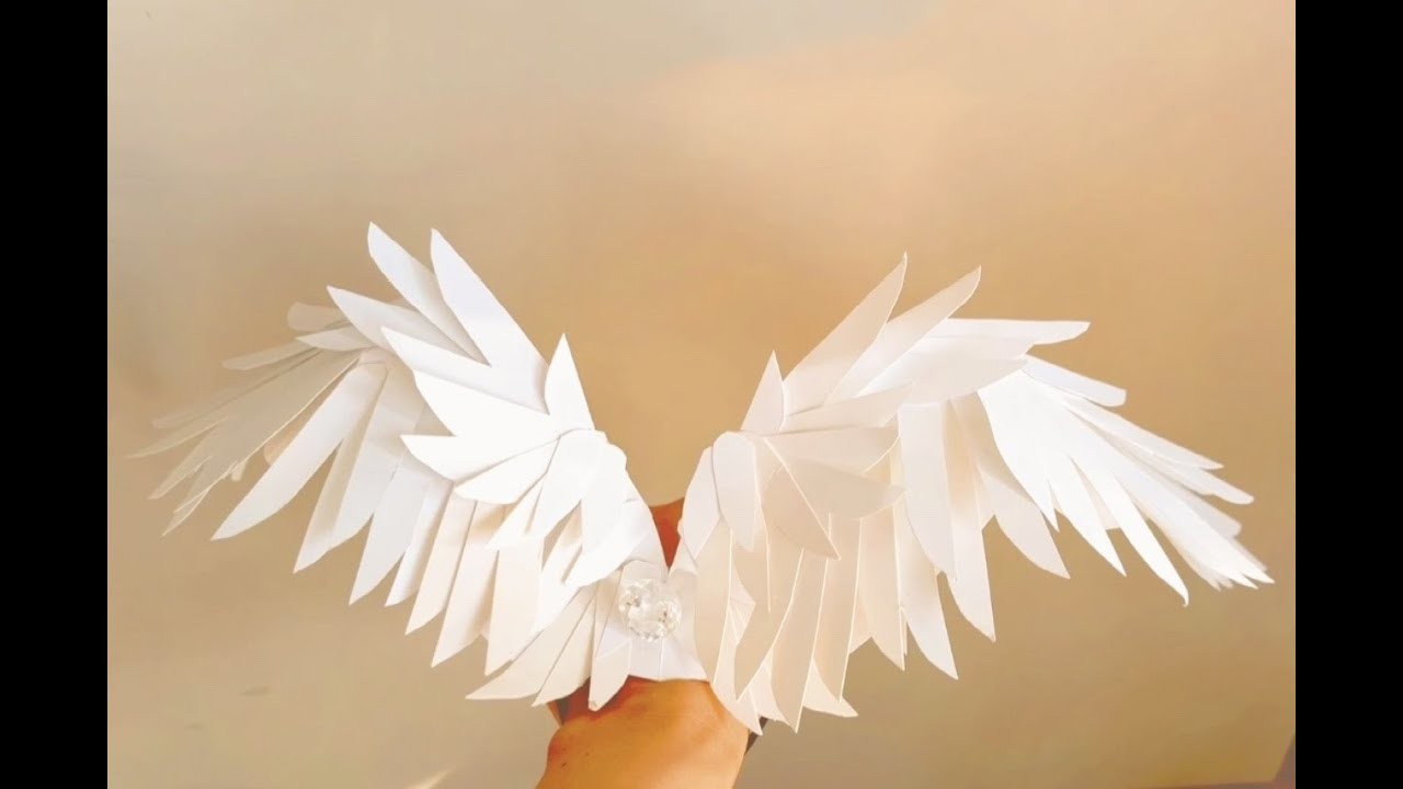 Amazing paper crafts.wings of angel.origami halloween decorations  #shorts