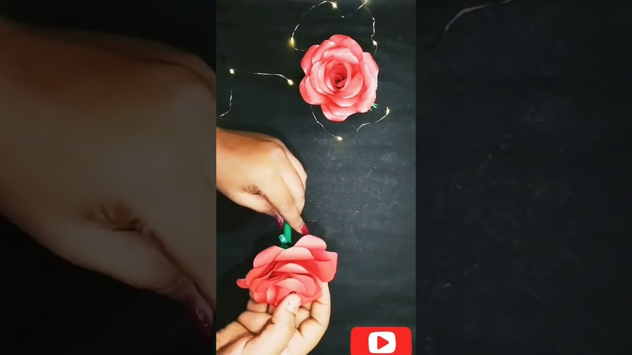 DIY  paper rose ????. A4 paper craft. making rose for decor ideas ????#youtubeshorts #ytindiashorts #craft