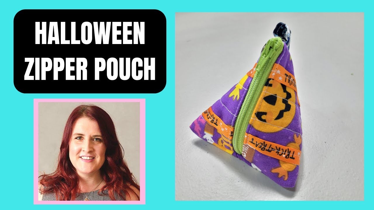 Triangle Pouch | Halloween sewing project | zipper pouch