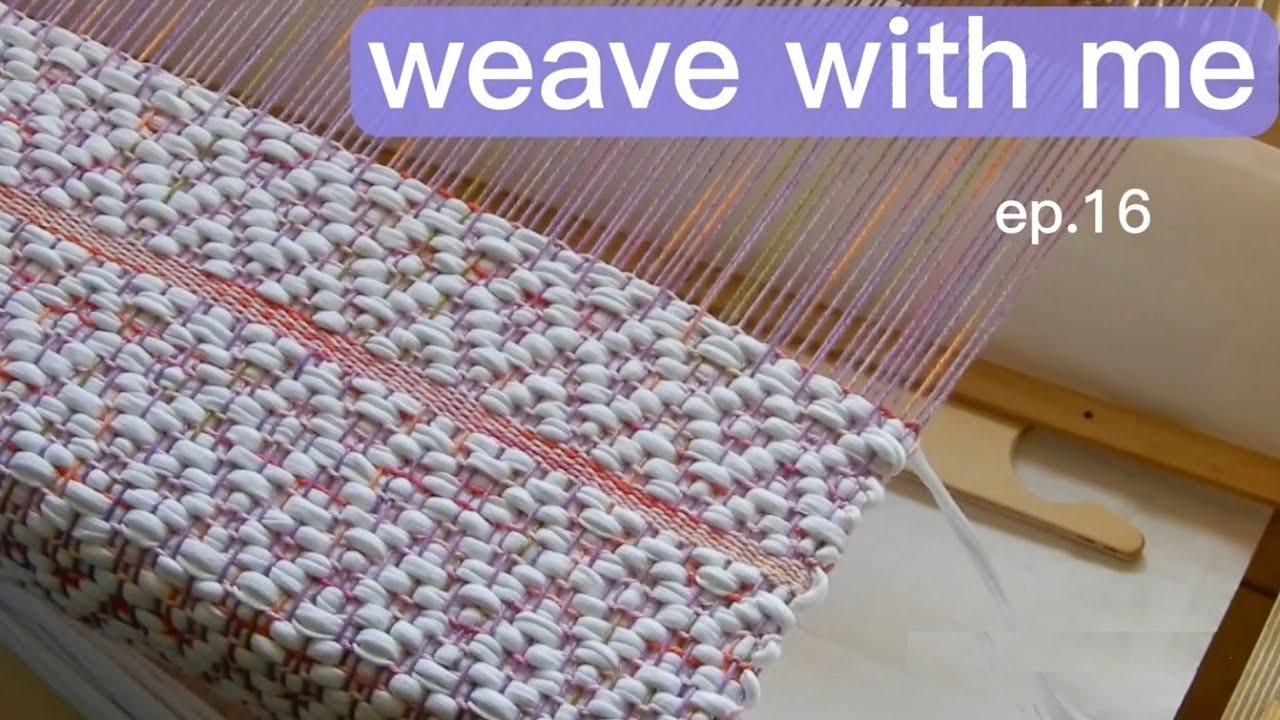 WollHand Studio | Weaving on a DIY rigid heddle loom, weaving a Rug with pattern |asmr| ep. 16
