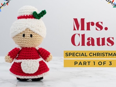 Mrs. Claus's amigurumi pattern | How to crochet Mrs. Claus | Christmas ornament pattern PART 1