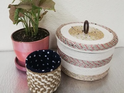 2 DIY IDEAS HOW TO MAKE BASKET STORAGE. ORGANIZER. Art and Craft, Jute.Rope, Recycle.@myversion2881