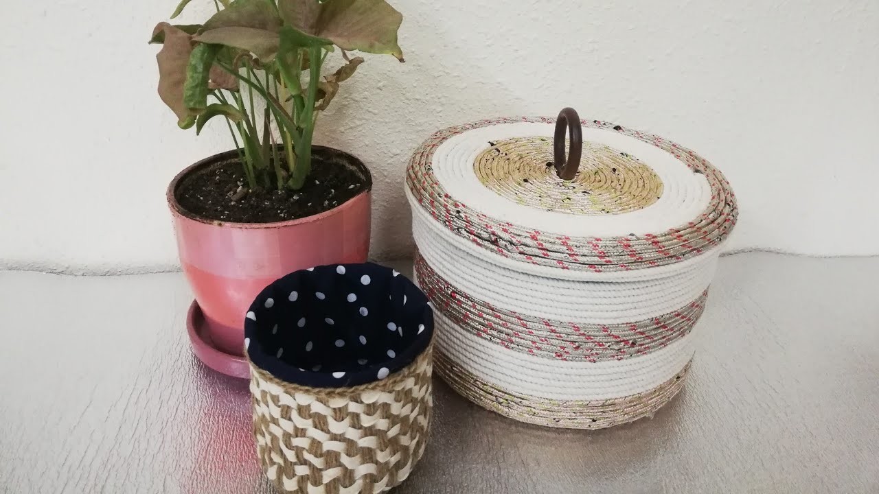 2 DIY IDEAS HOW TO MAKE BASKET STORAGE. ORGANIZER. Art and Craft, Jute.Rope, Recycle.@myversion2881