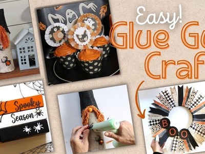 5 *Must See* Felt Gnome & Hot Glue Webs Crafts Halloween Decor DIYs Ornaments Budget Friendly"