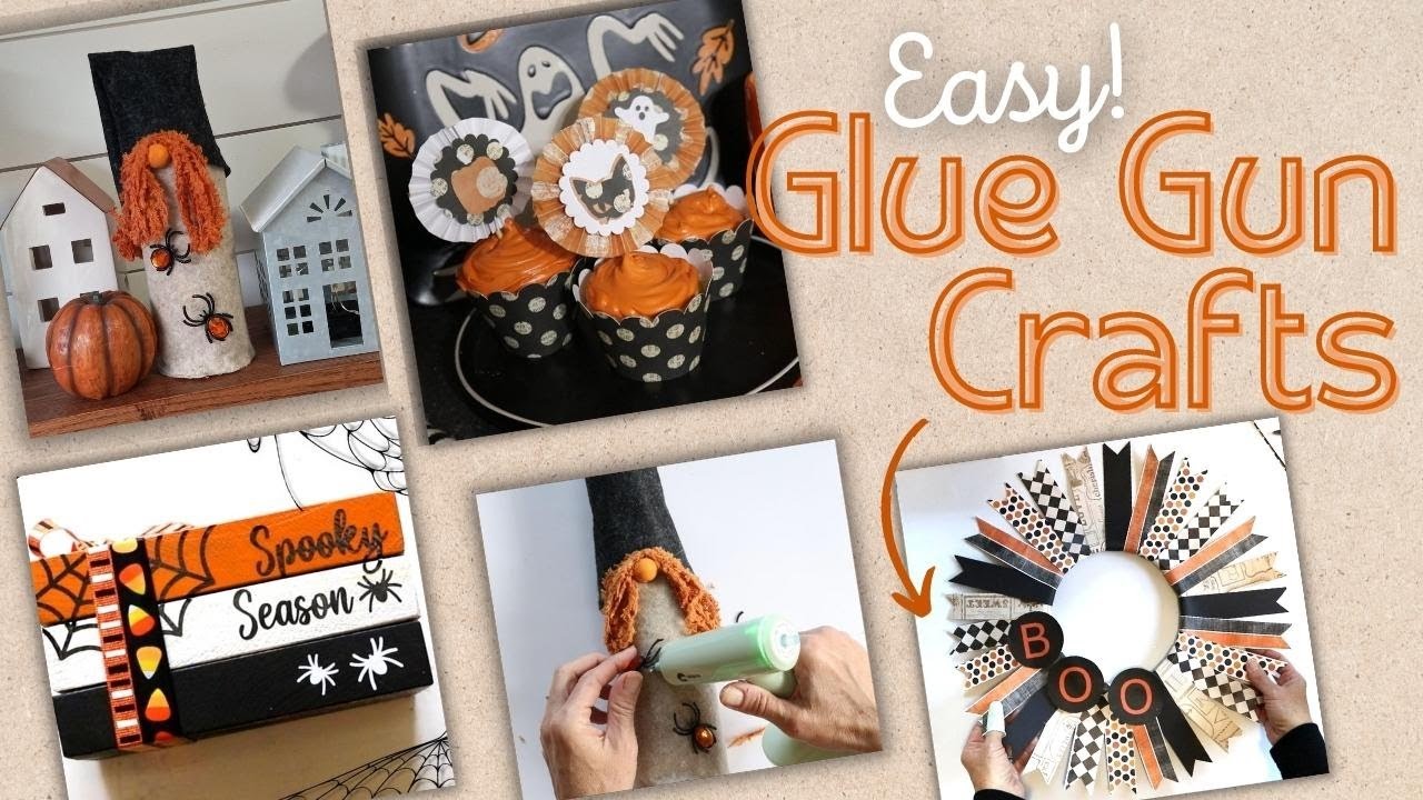 5 *Must See* Felt Gnome & Hot Glue Webs Crafts Halloween Decor DIYs Ornaments Budget Friendly"