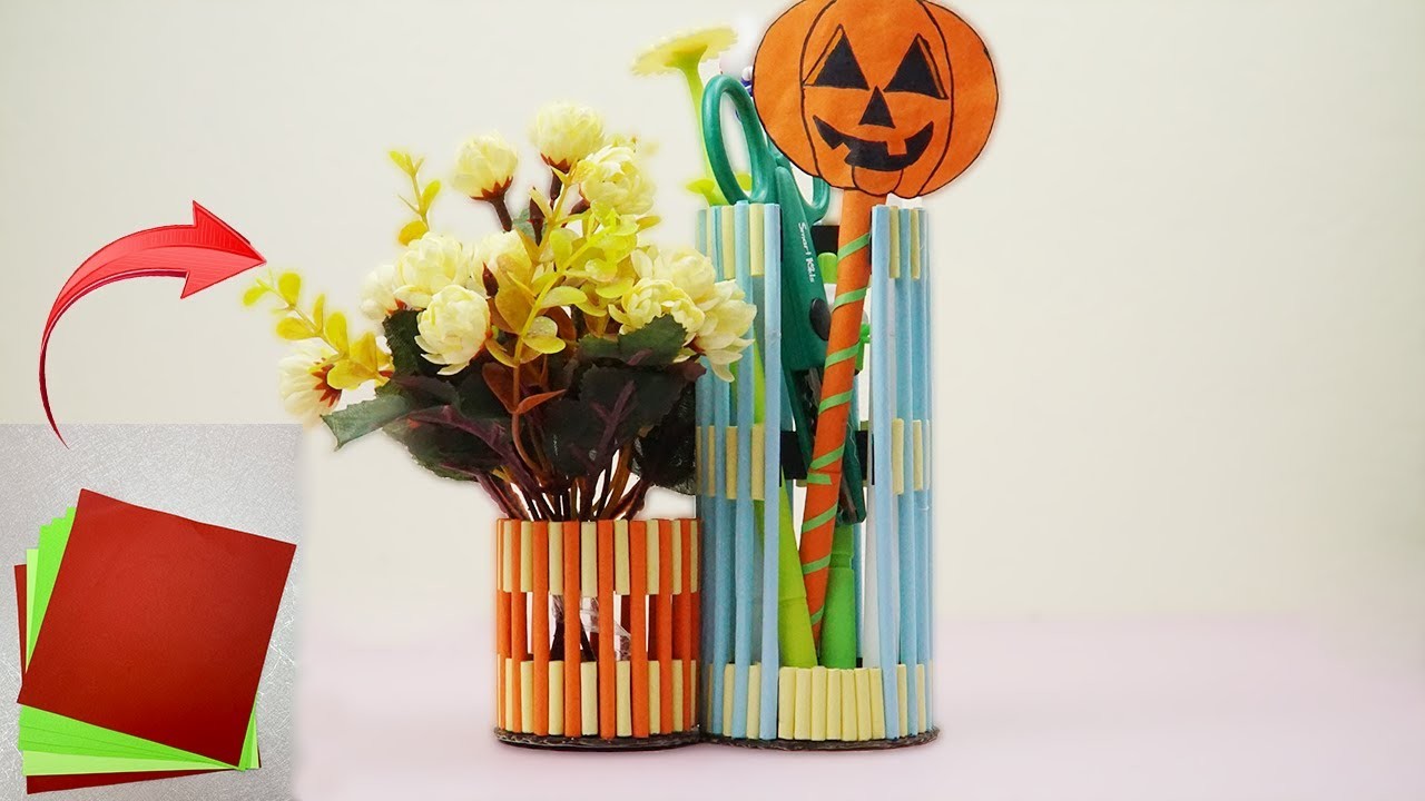 DIY- Making Pencil Case - Easy Paper Pencil Box.  Paper Craft. School Craft Idea