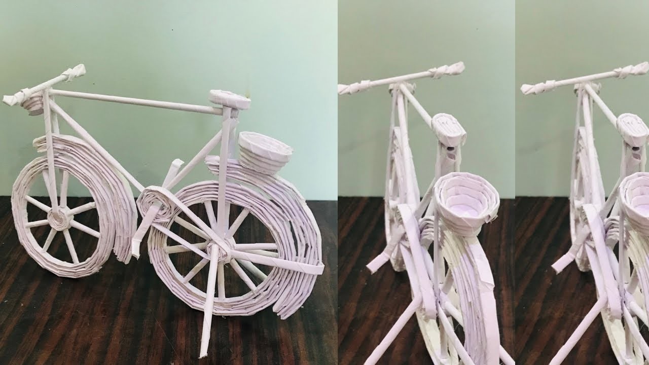 How To Make A Cycle With Paper. DIY Cycle Craft. Easy Paper Craft Miniature Cycle Making.