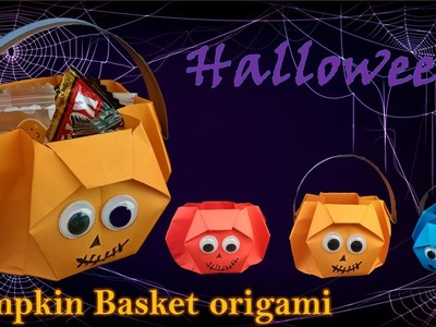Origami BASKET easy tutorial | Pumpkin Halloween #halloween #origami #origamitutorial #octoberfest