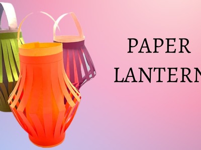 Paper lantern DIY- how to make an easy origami paper lantern for Halloween