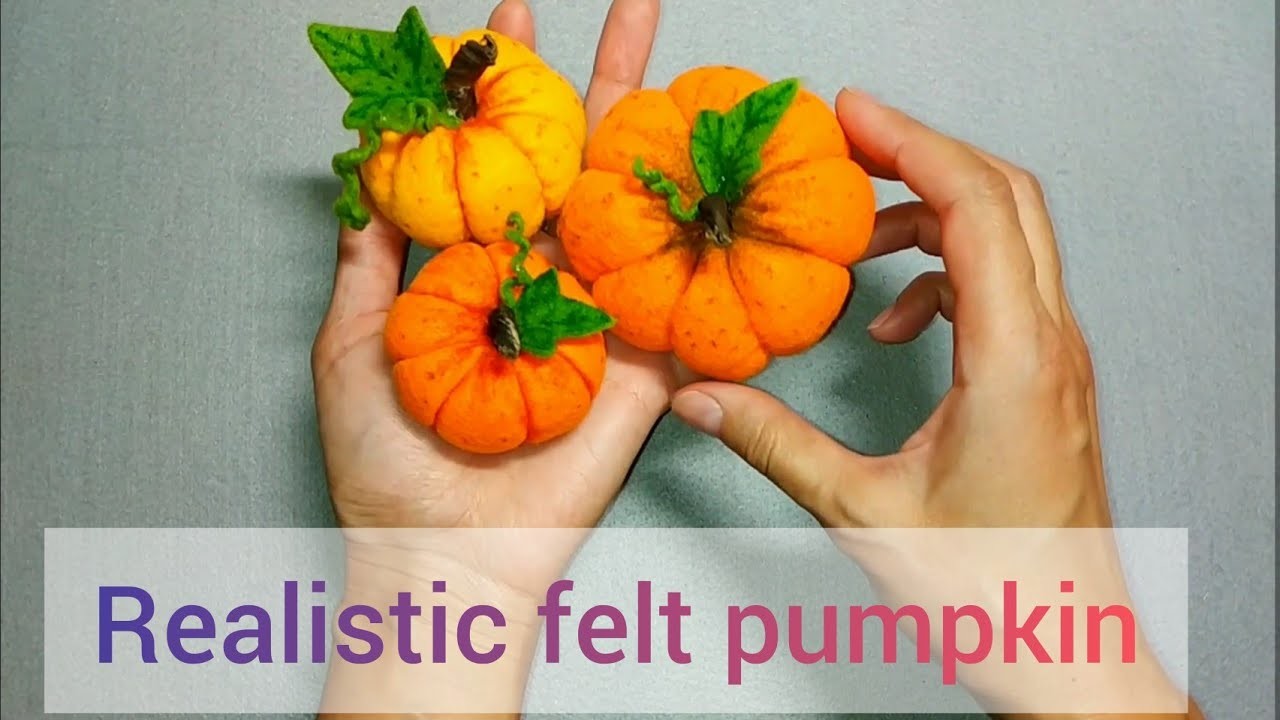 Simple tutorial how to make realistic felt pumpkin. DIY halloween decorations ????  Stylish home decor