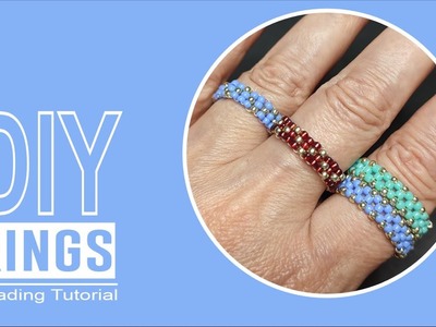 DIY Seed Bead Rings – How to make rings – Beading Tutorial for Beginners – 2 Types of Rings