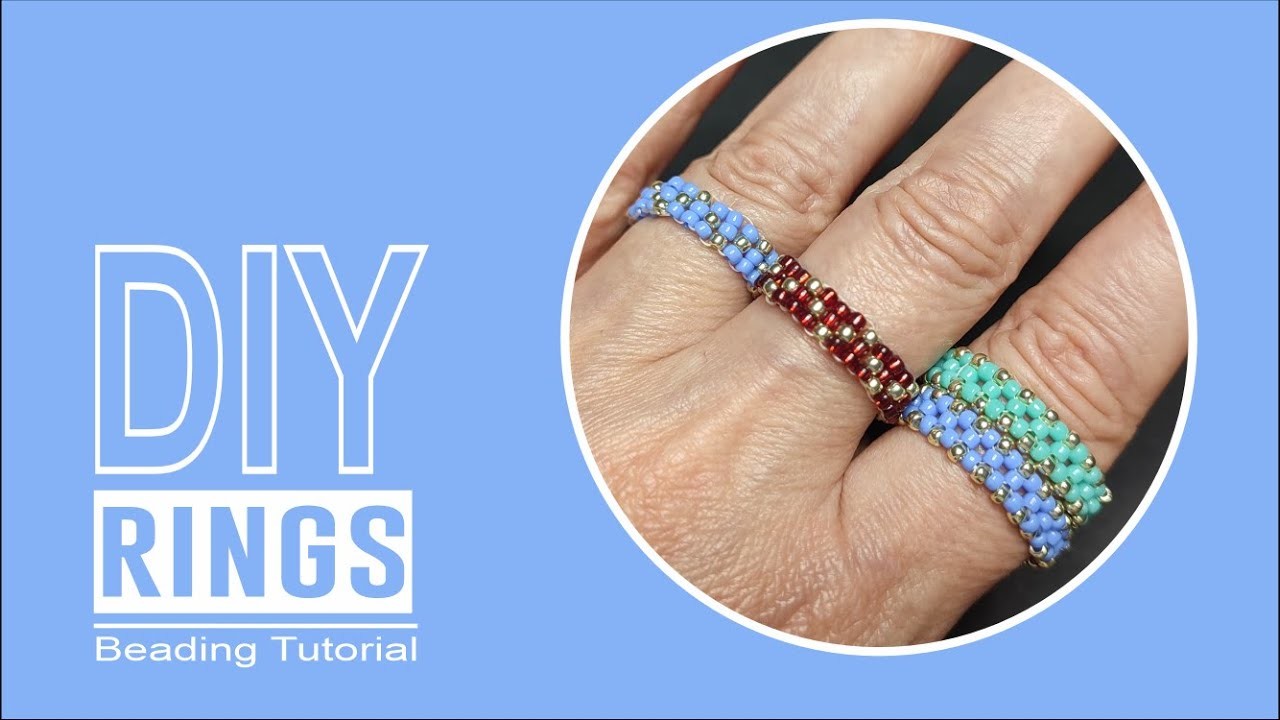 DIY Seed Bead Rings – How to make rings – Beading Tutorial for Beginners – 2 Types of Rings