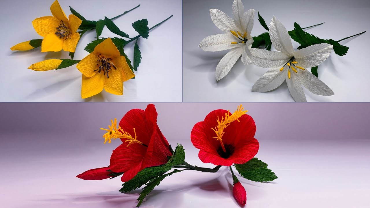 How to make Beautiful crepe paper flower | DIY Flowers tutorial
