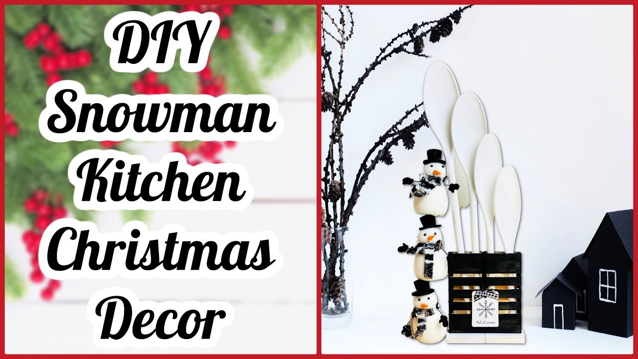 DIY Dollar Tree Snowman Kitchen Winter Decor | Christmas Crafts Ideas 2022 | Easy Dollar Tree DIY