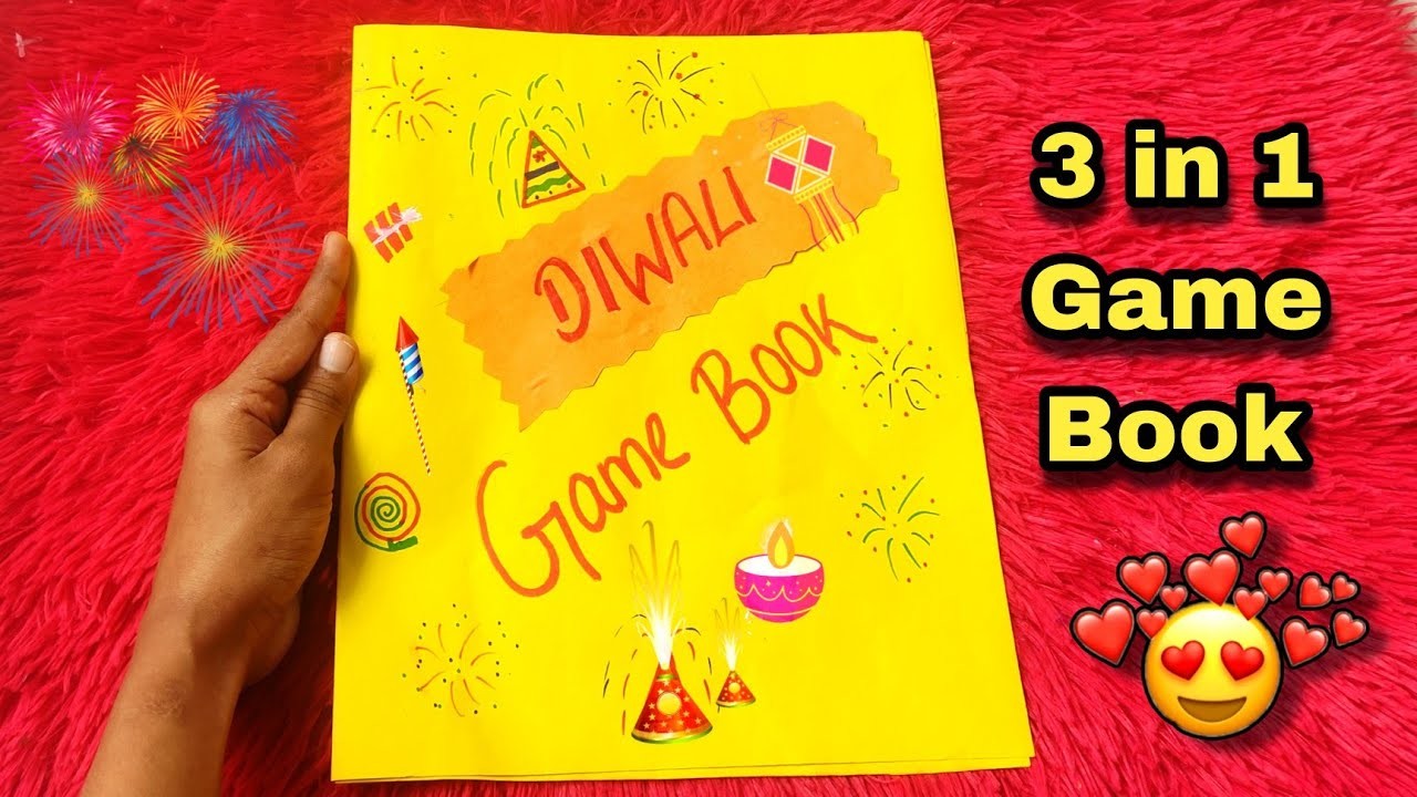 DIY Homemade Diwali Game Book. DIY 3 in 1 Games