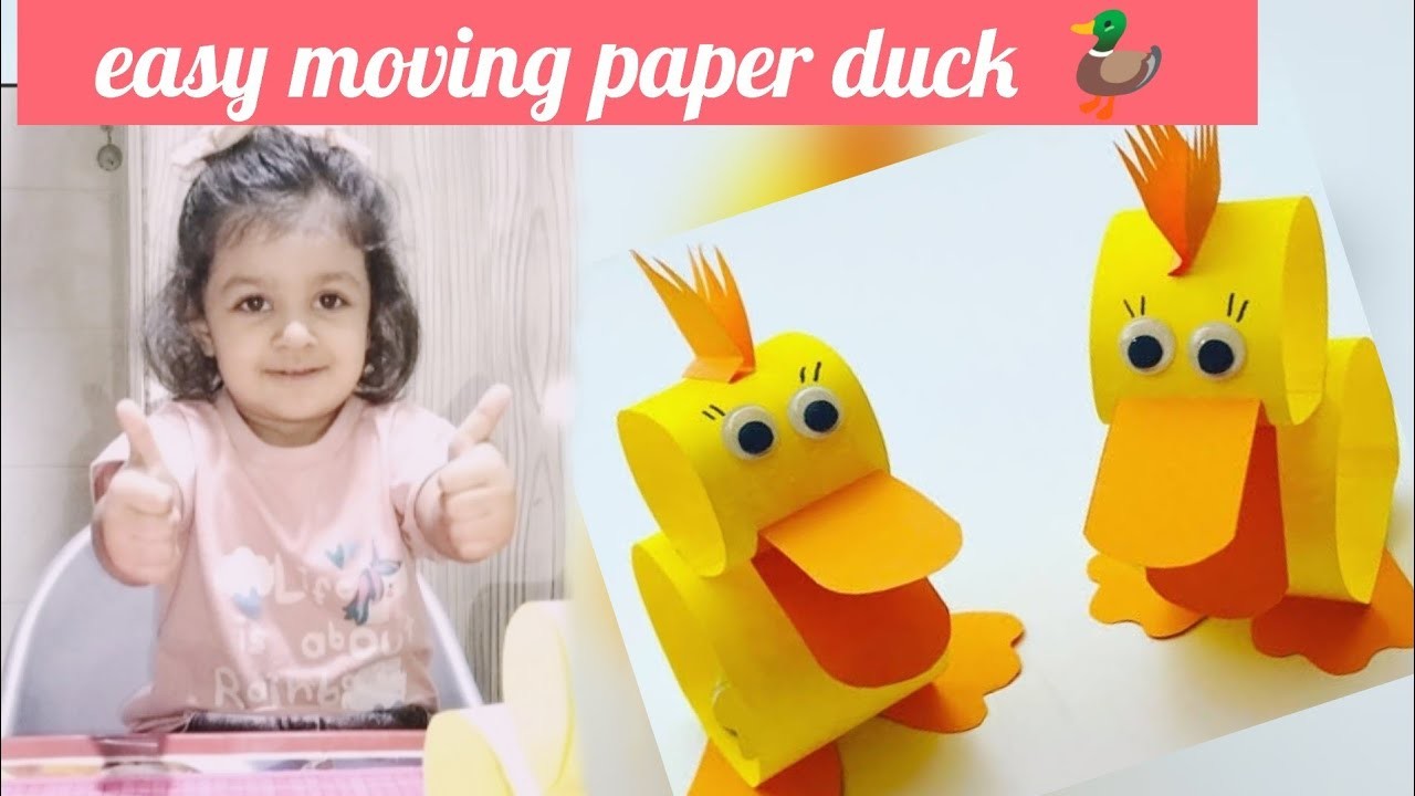 How to make paper duck with A4 paper | paper craft ideas | duck craft| paper moving toys