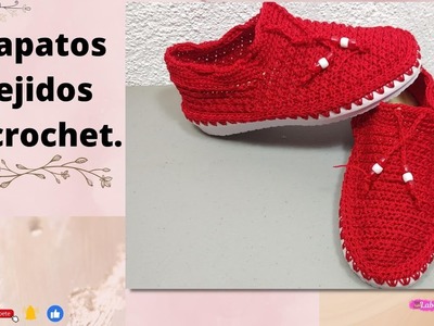 Zapatos tejidos a crochet #crochet #tutorial #facil