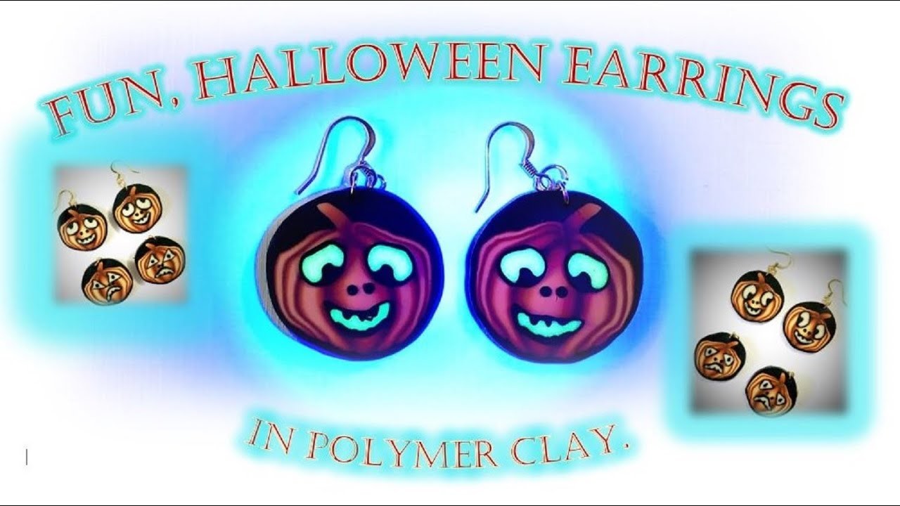 Fun, Halloween Earrings in Polymer Clay
