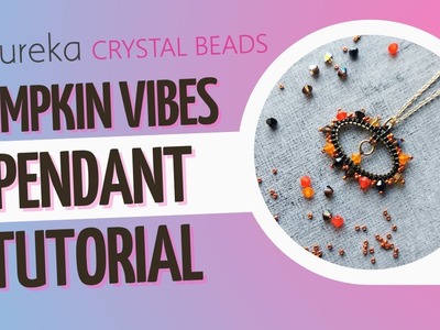 Learn how to make the lovely fall themed Pumpkin Vibes Pendant in this DIY beaded jewelry tutorial ????
