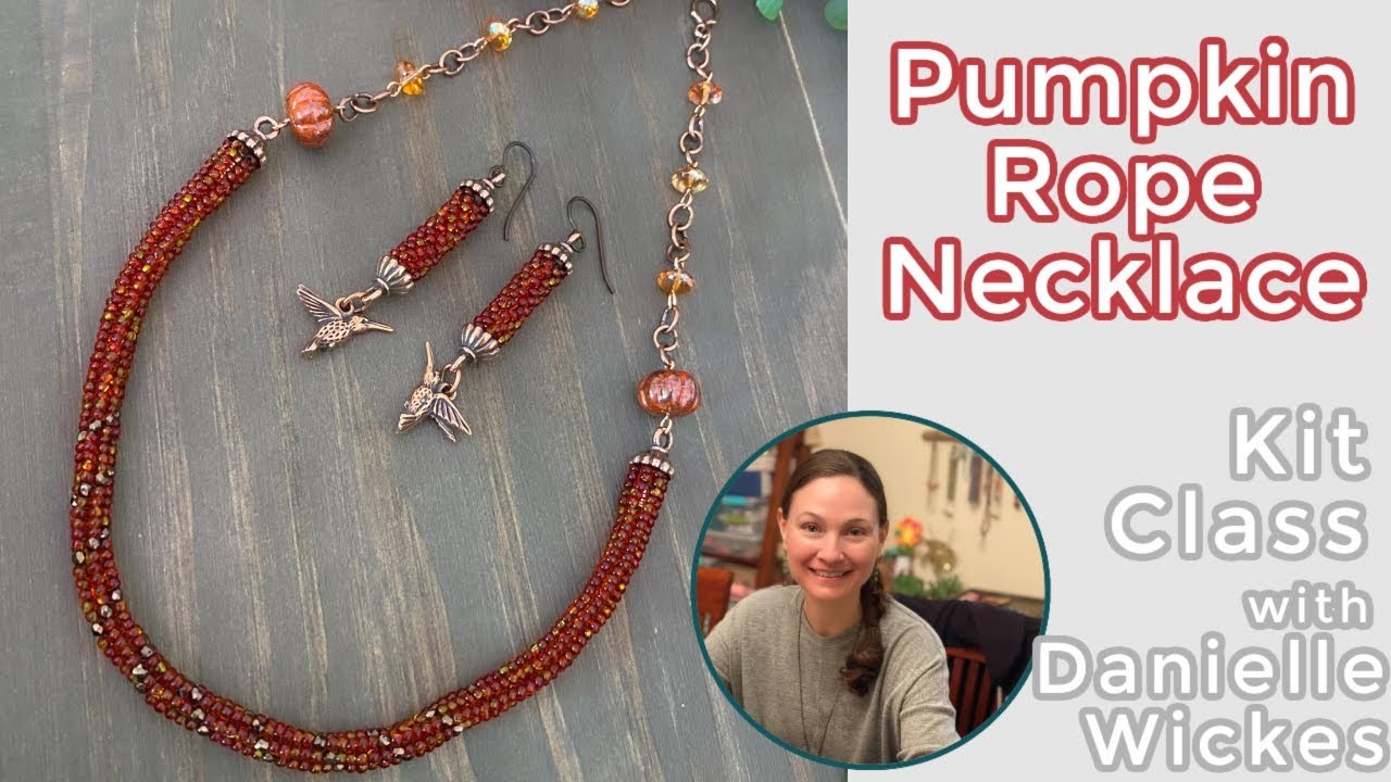 Pumpkin Herringbone Rope Necklace - Kit Class w. Danielle Wickes