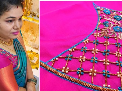 Beautiful Aari work | Aari work with normal needle stitching  | Vaanavil World