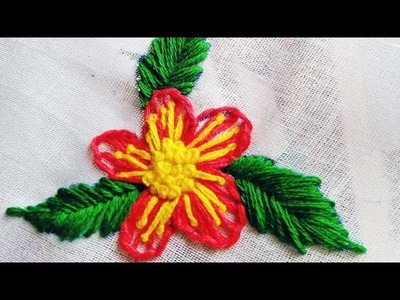 A beautiful and easy flower embroidery design|| SUNANDA'S KNITTING