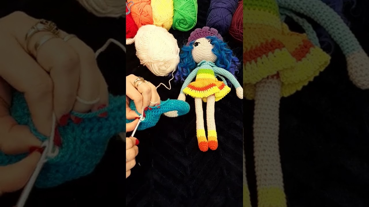 Amigurumi Doll Tutorial, Rainbow Chakra Doll Part 3. #crochettutorial #learncrochet #ragdoll