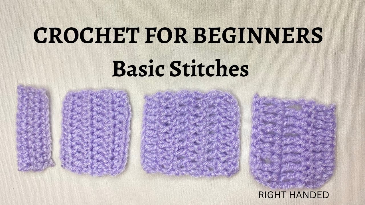 CROCHET BEGINNER TUTORIAL| BASIC  CROCHET STITCHES |CROTCHET BEGGINER | RIGHT HANDED