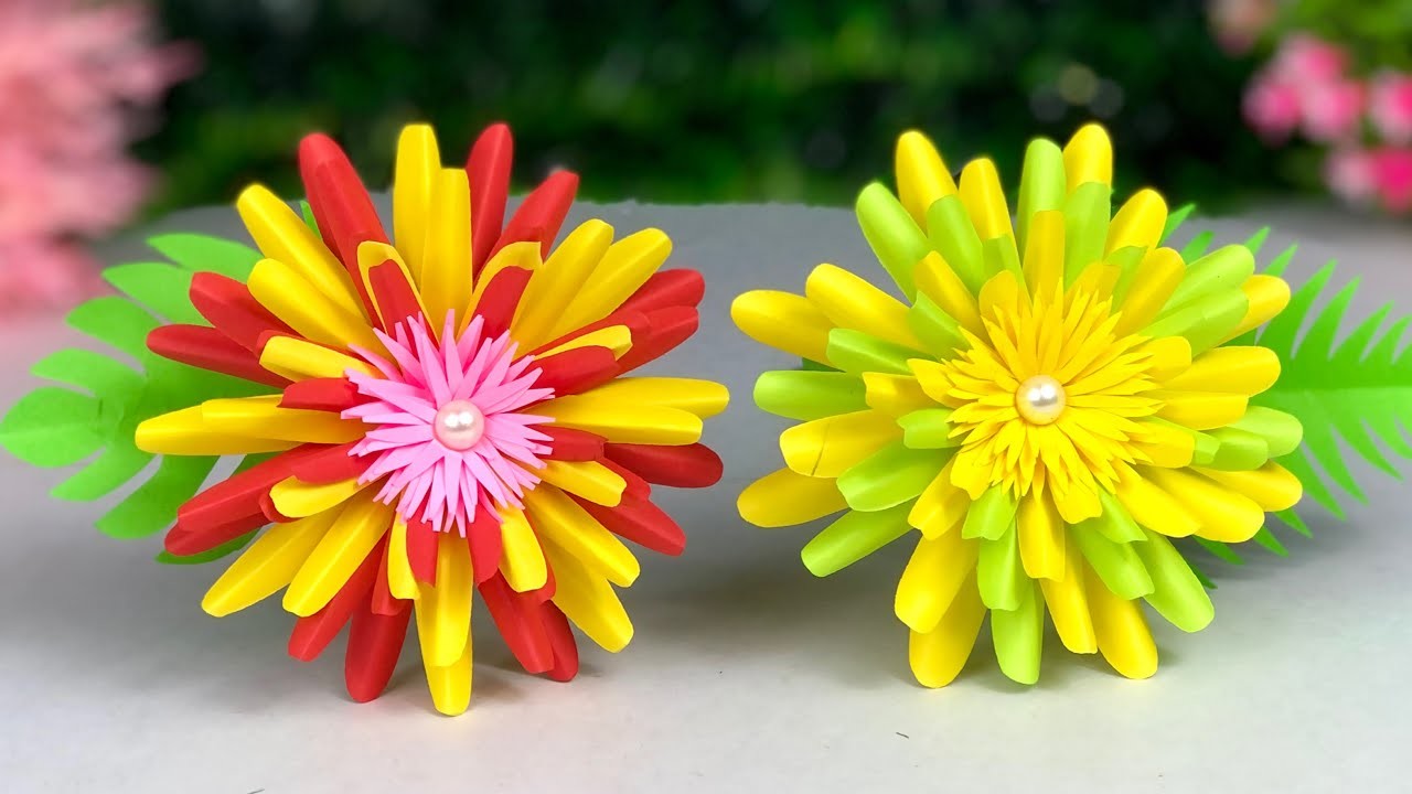 Beautiful  Paper Flower Making | Home Decor | Paper Crafts For School | | Paper Craft | Crafts | DIY
