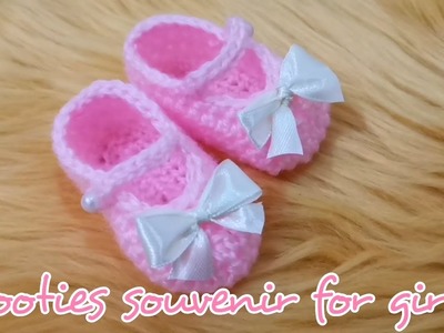Crochet booties souvenir for girls