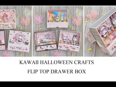 Kawaii Halloween Paper Crafts | ScrapDiva Designs Flip Top Drawer Box
