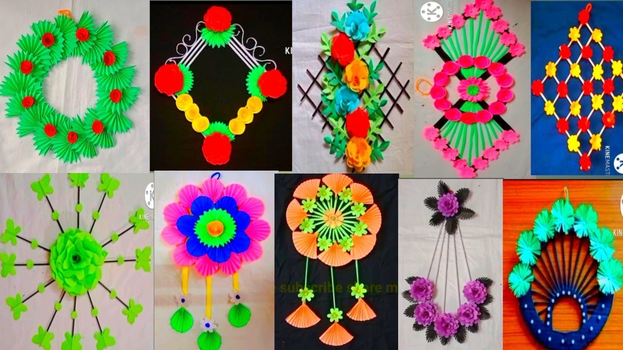 10 easy and beautiful paper wall hanging ideas.paper crafts @Jharana95