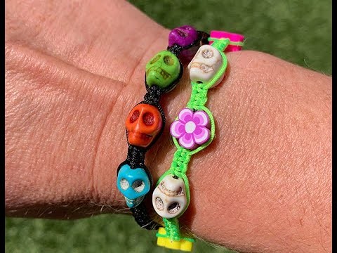 DIY Dia de los Muertos Beaded Bracelet