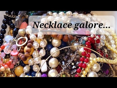 Mystery box. Necklace galore . . Hang with me #unboxing #jewelrysale #jewelrygalore