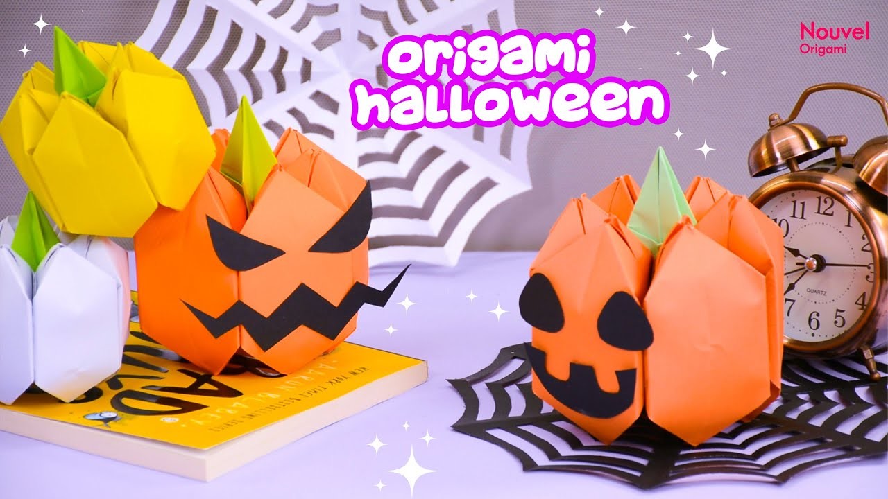 Origami Paper Pumpkin | DIY Halloween Crafts