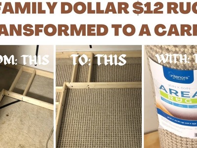 "$12 FAMILY DOLLAR RUG TRANSFORMED TO A CARPET” #shorts