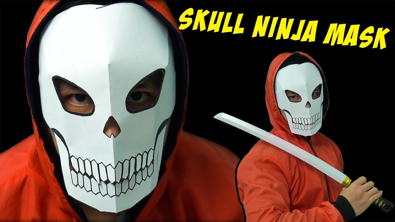 Easy Paper Skull Ninja Mask || Halloween paper mask || How to make Ninja Mask