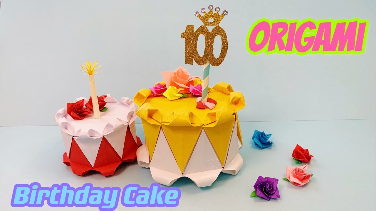 How to make an origami cake.fold a paper celebration cake #origami