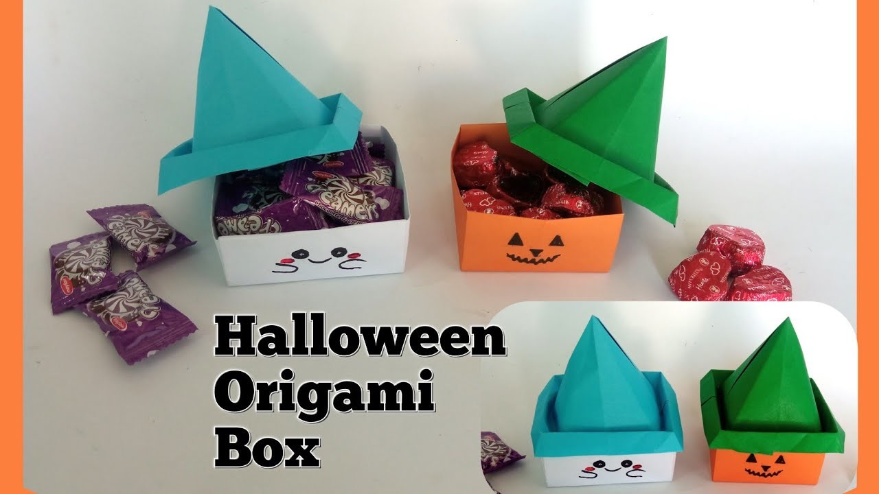 Origami Box for Halloween | Ghost box | Pumpkin Box | Easy Diy Trick or Treat Box