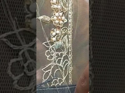 Art work on wedding dress | Beads jewelry | Earrings rings #shorts #short #shortvideo