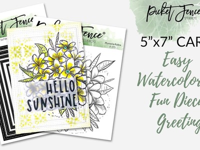 5"x7" Card: Easy Watercoloring, Fun Diecut Greeting