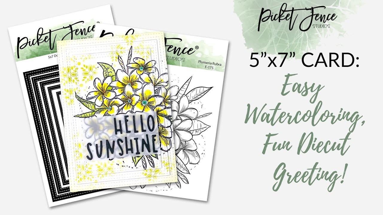 5"x7" Card: Easy Watercoloring, Fun Diecut Greeting