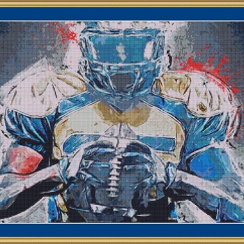 American Football Player Cross Stitch Pattern